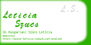 leticia szucs business card